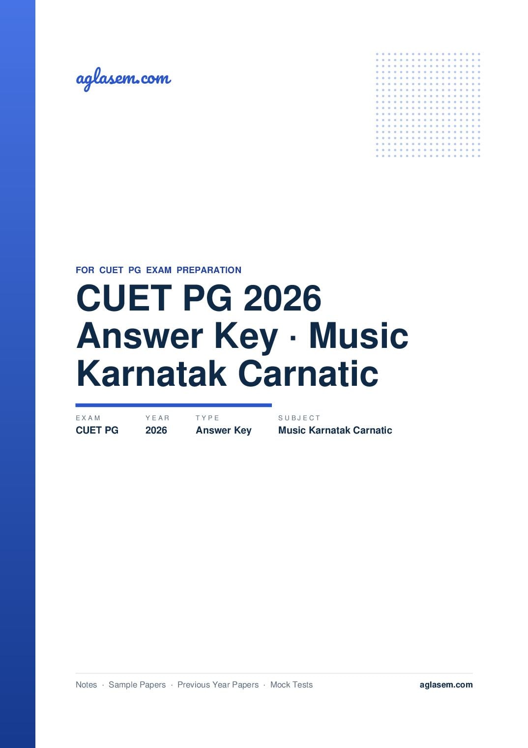 CUET PG 2026 Answer Key Music - Karnatak and Carnatic - Page 1 of 2