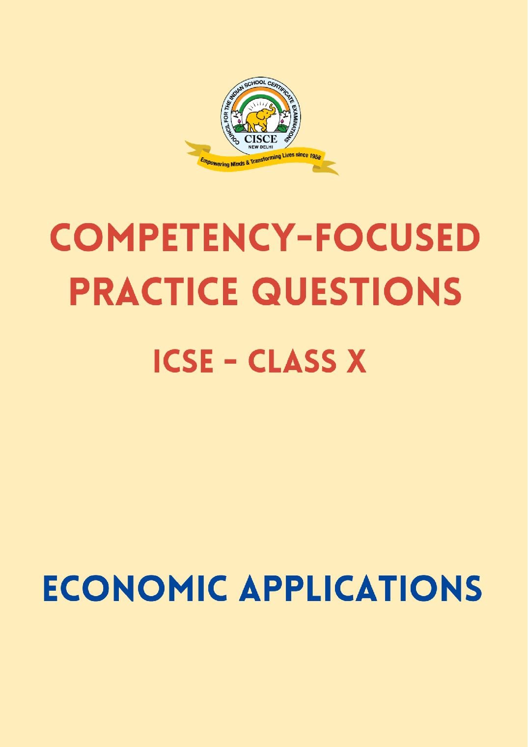 ICSE Class 10 Competency Based Questions (CBQ) Economic Applications - Page 1 of 36