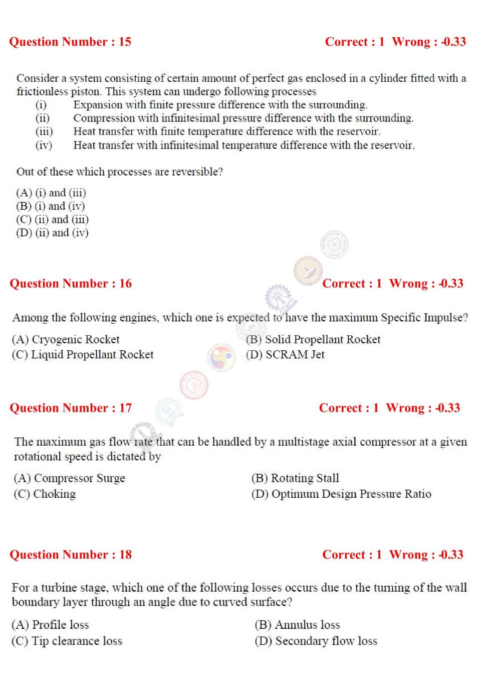 GATE 2017 Question Papers PDF with Answers (40 Papers)