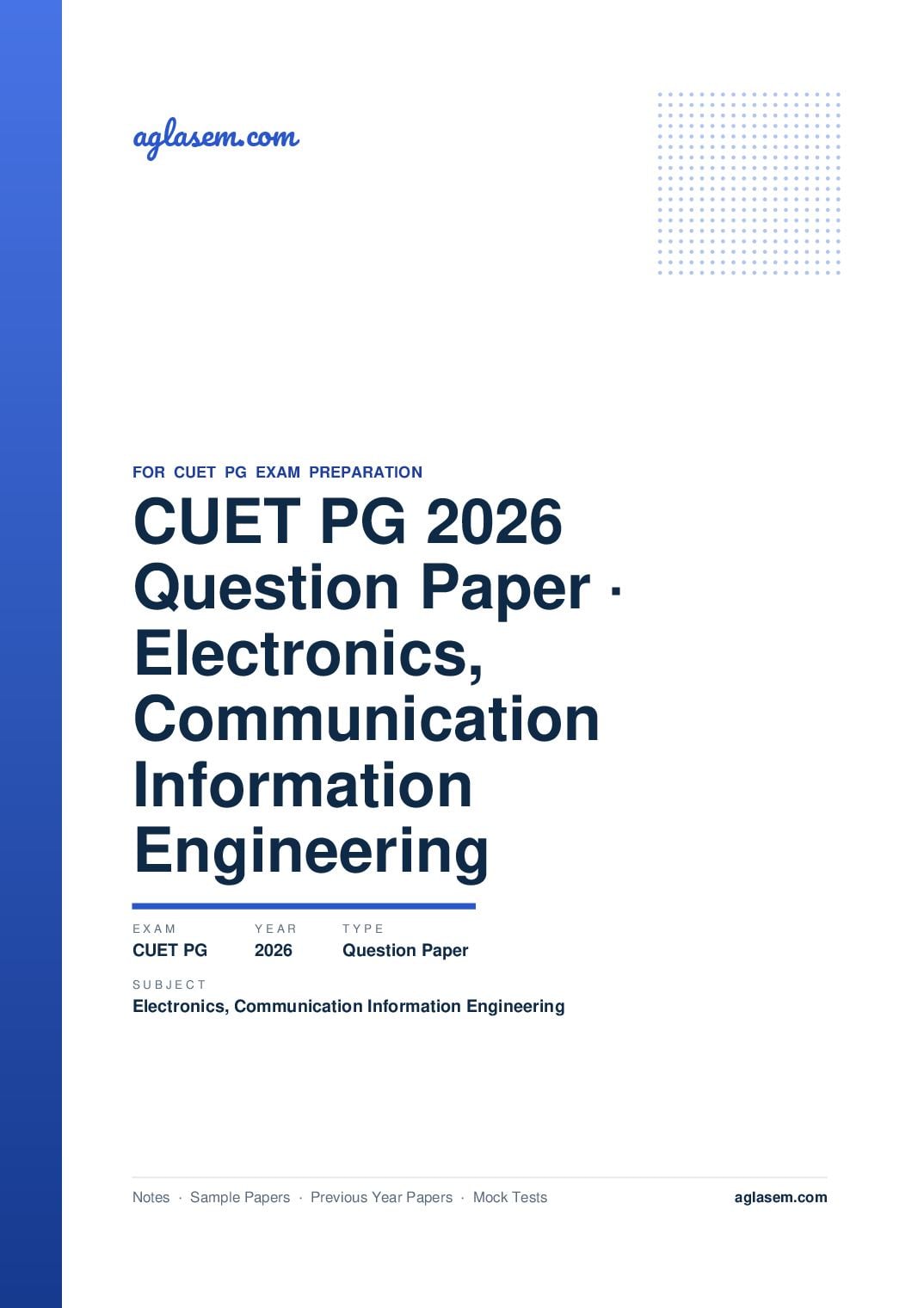 CUET PG 2026 Question Paper Electronics, Communication and Information Engineering - Page 1 of 42