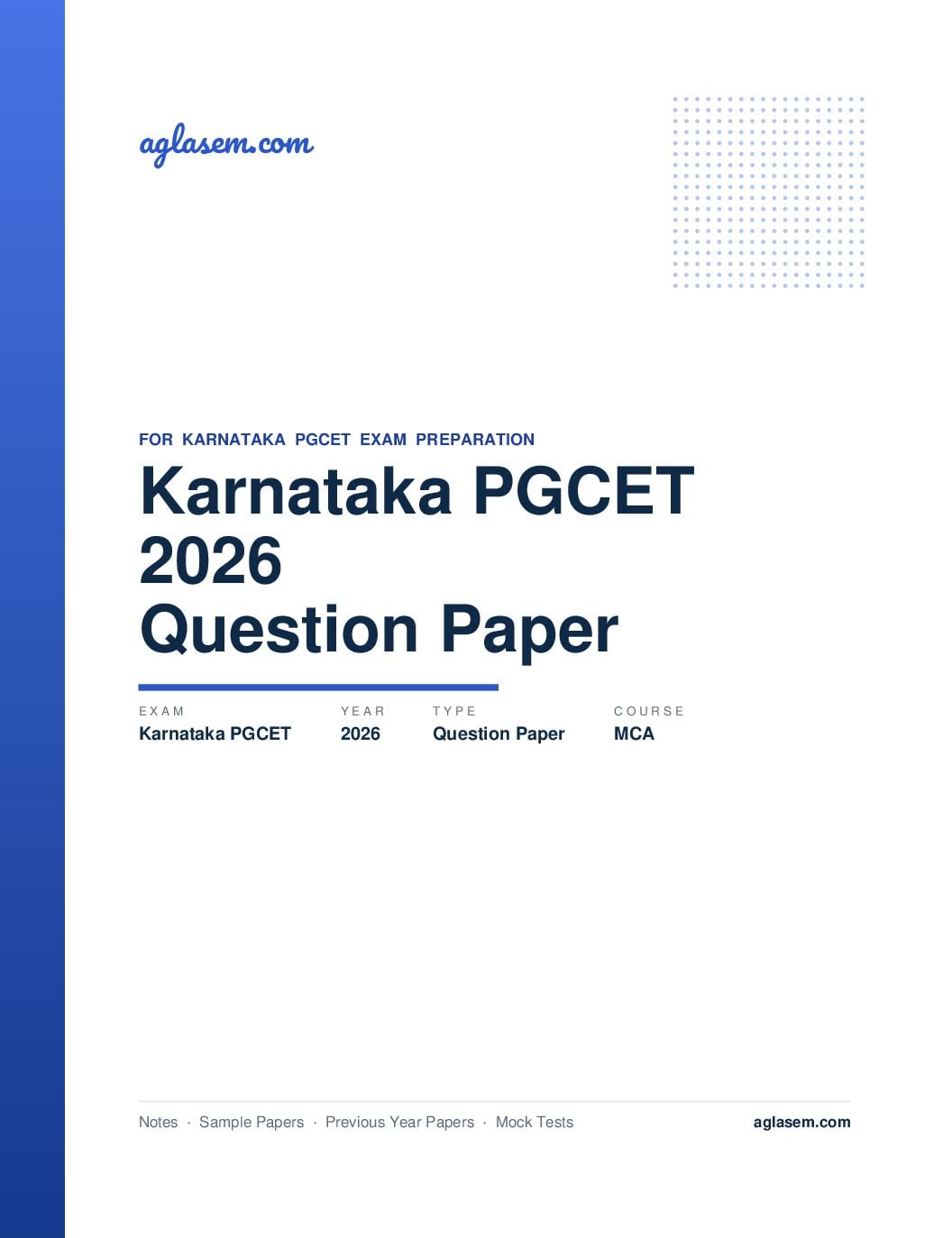 Karnataka PGCET 2026 Question Paper MCA - Page 1 of 41