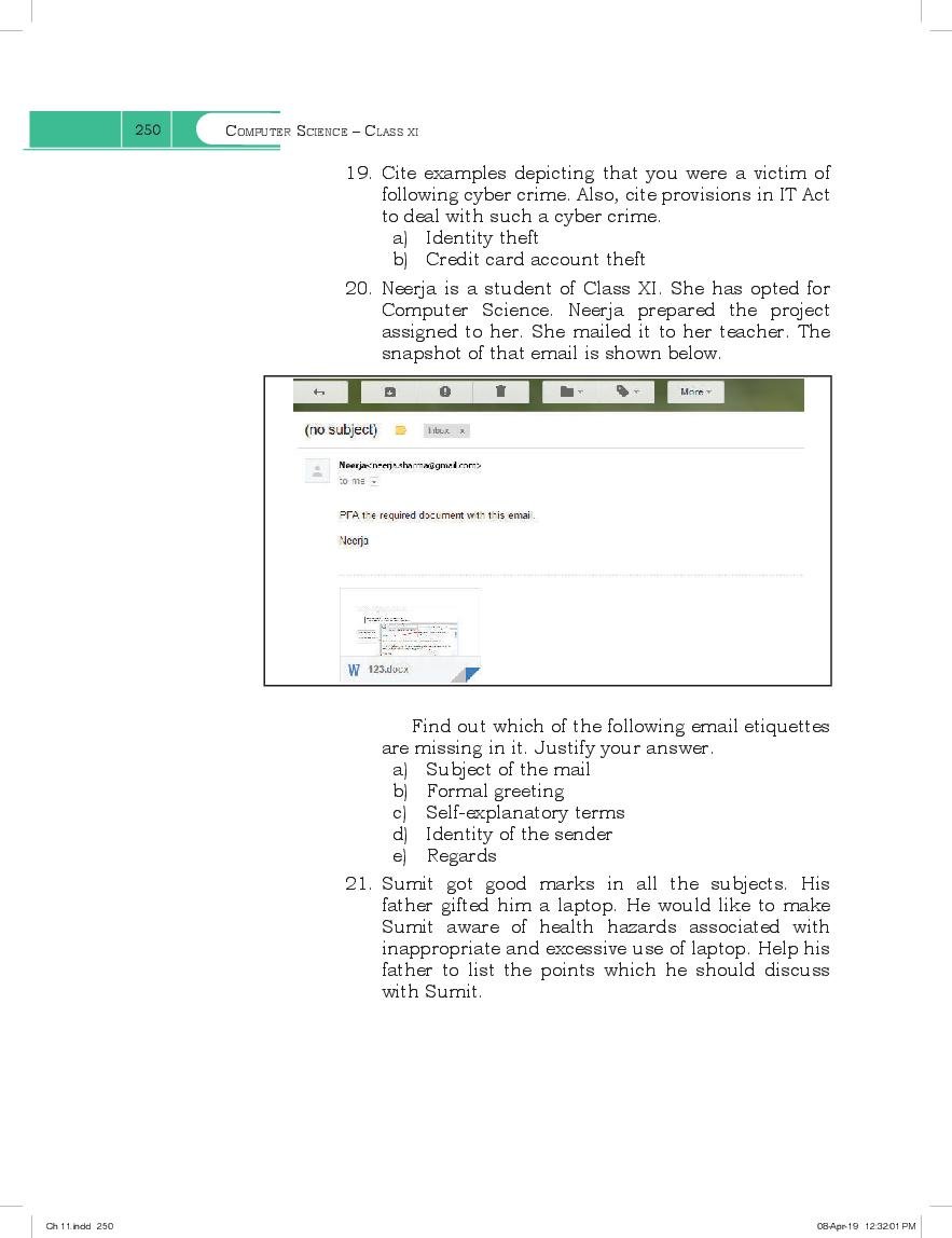 NCERT Book Class 11 Computer Science Chapter 11 Societal Impact