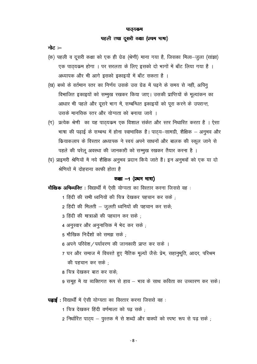 PSEB 2nd Class Syllabus 2023 Hindi 2nd Language - Page 1
