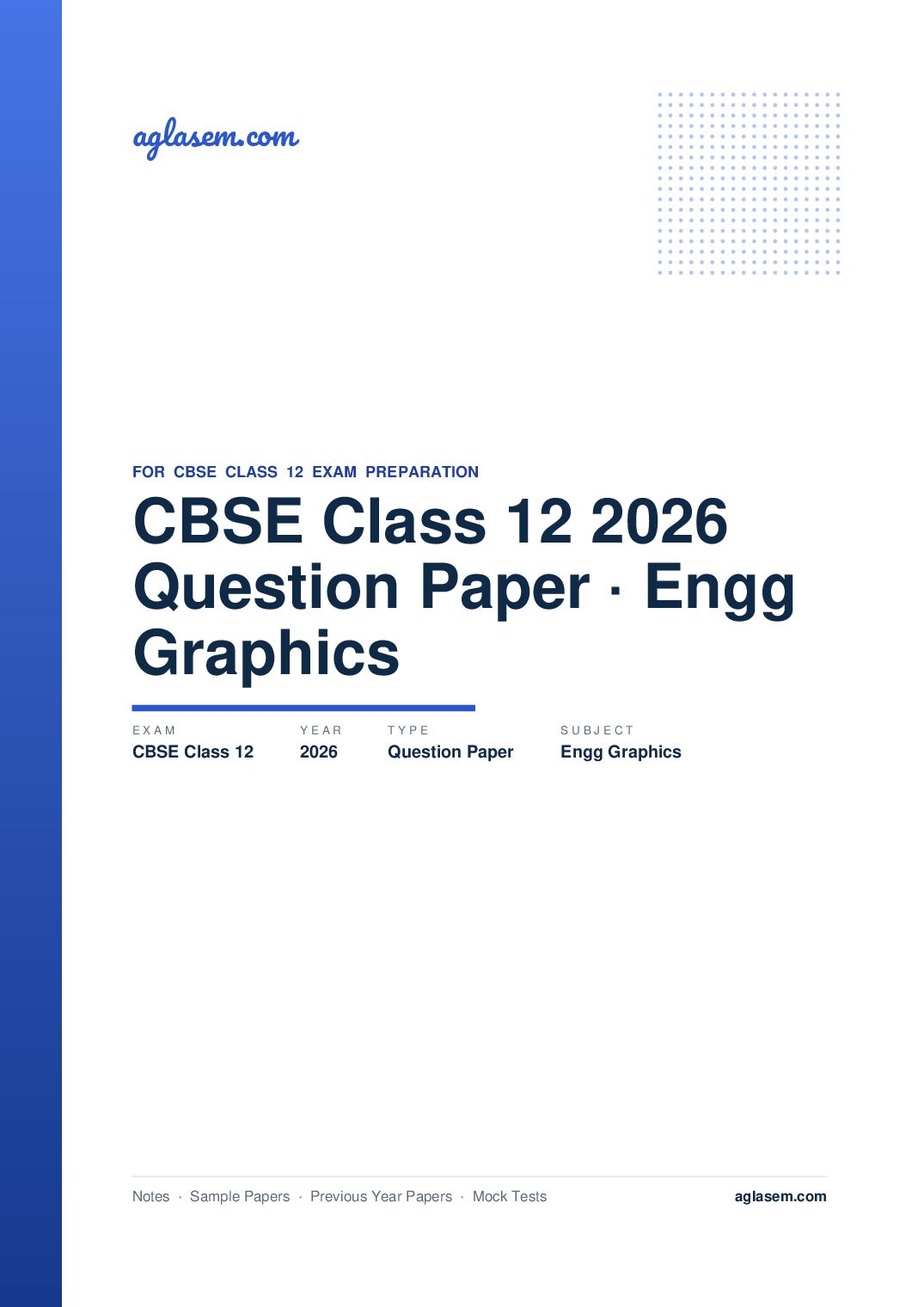 CBSE Class 12 Question Paper 2026 Engineering Graphics - Page 1 of 25