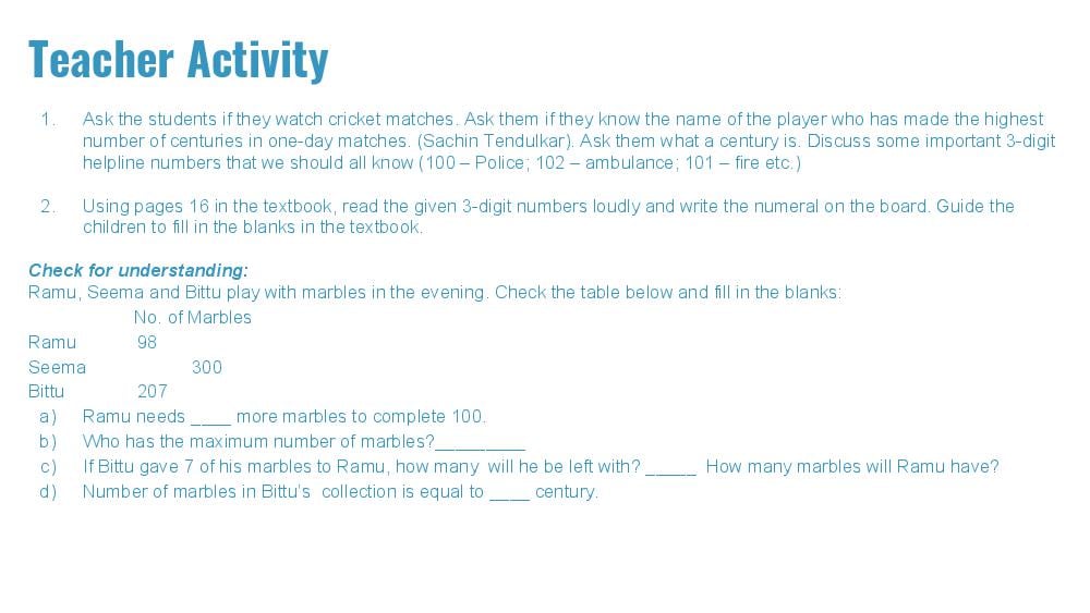 Teaching Material for Class 3 Maths – NCERT CBSE Handbook for Teachers