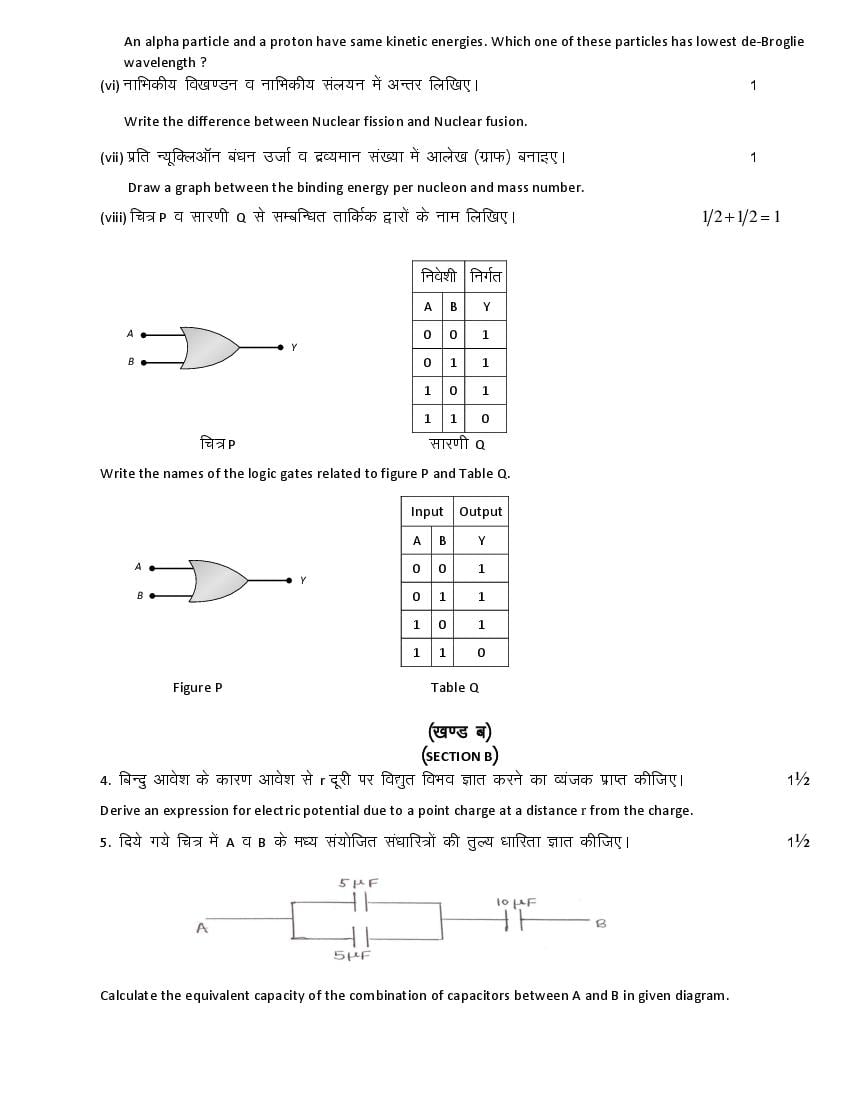 rbse class 12 physics board paper 2022 pdf download