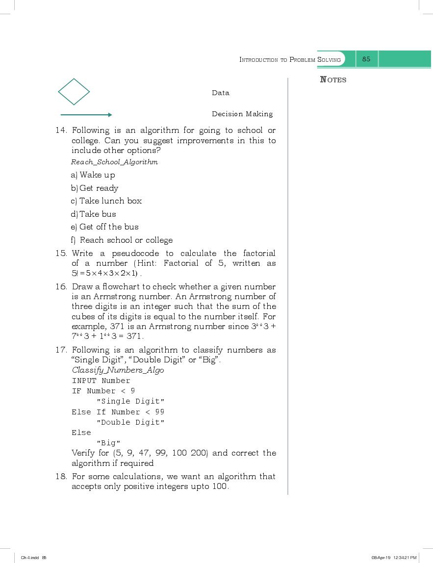 class 11 computer science introduction to problem solving notes