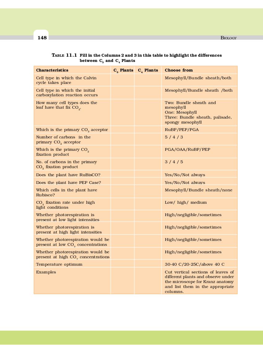 RBSE Book Class 11 Biology Chapter 11 Transport In Plants Hindi 