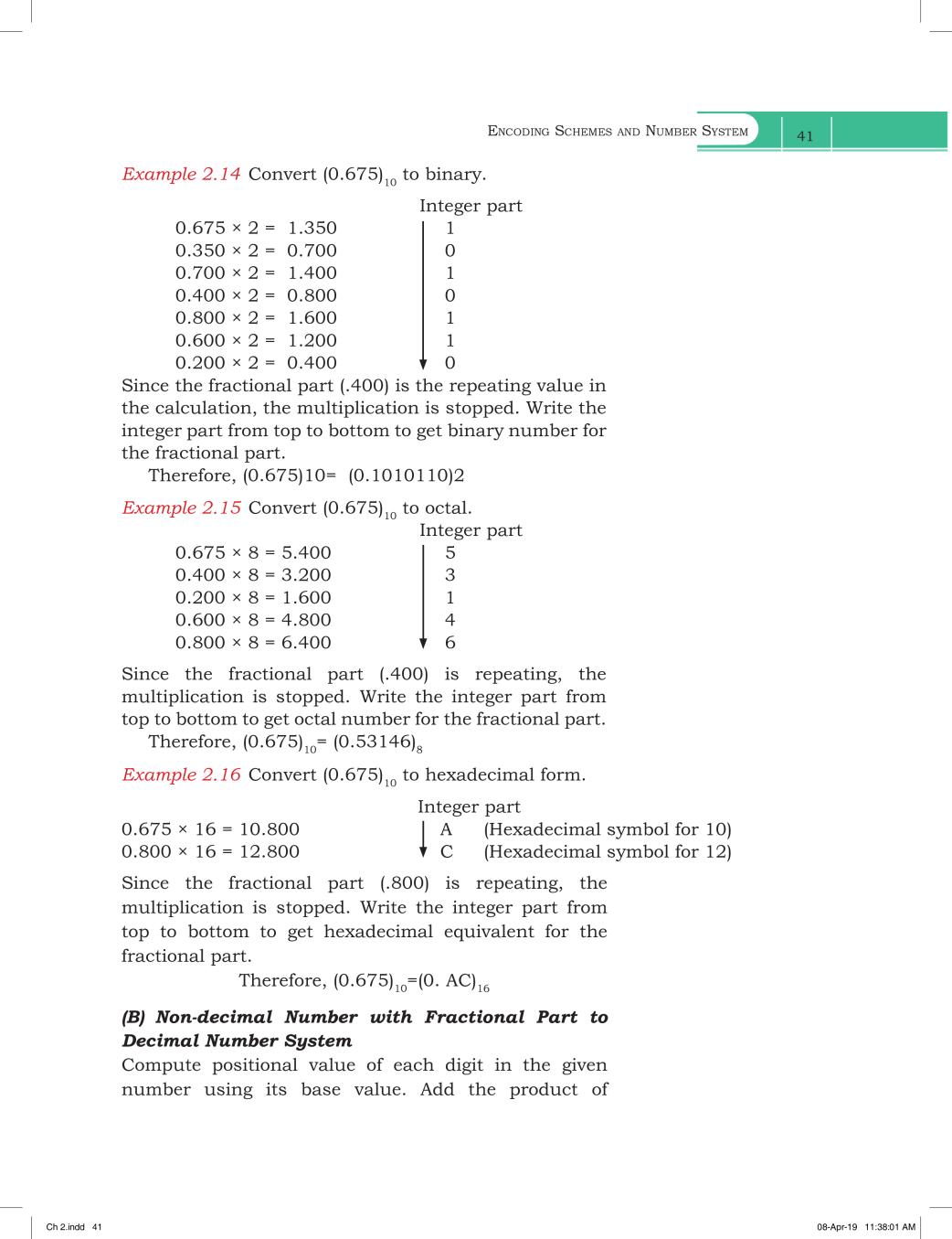 NCERT Book Class 11 Computer Science Chapter 2 Encoding Schemes And ...