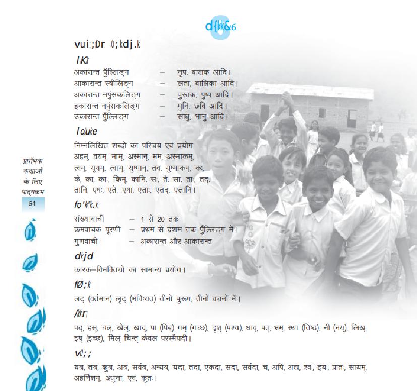 NCERT Class 6 Syllabus for Sanskrit - Page 1