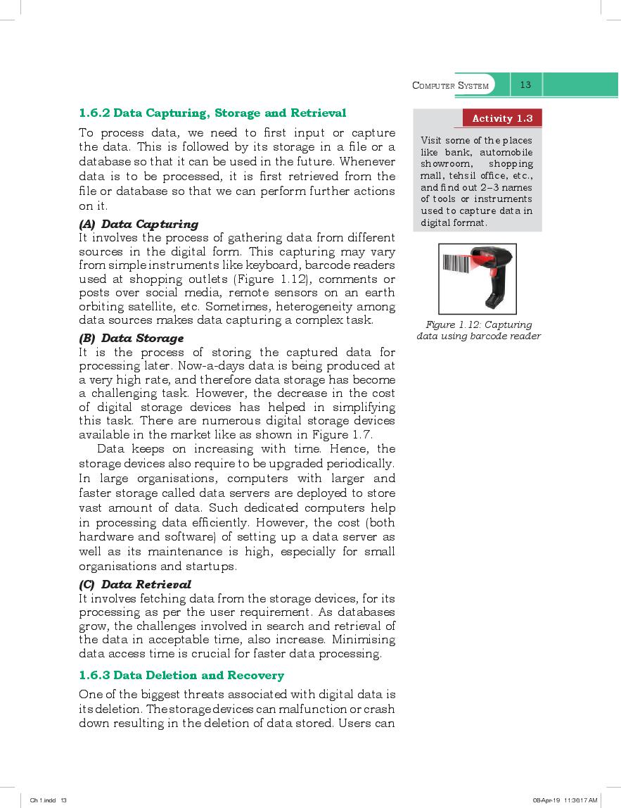 NCERT Book Class 11 Computer Science Chapter 1 Computer System