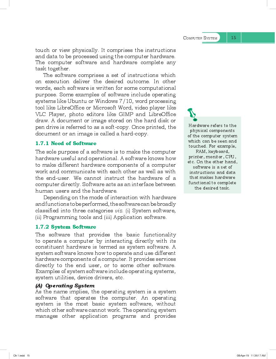 NCERT Book Class 11 Computer Science Chapter 1 Computer System