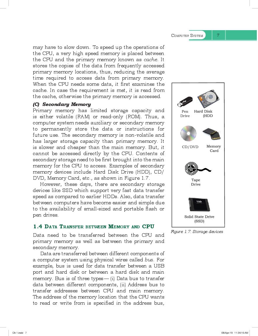 NCERT Book Class 11 Computer Science Chapter 1 Computer System