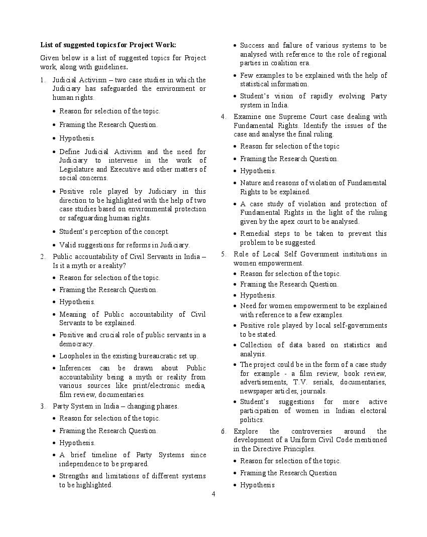 Isc Political Science Syllabus 2023 For Class 11 Class 12 Aglasem