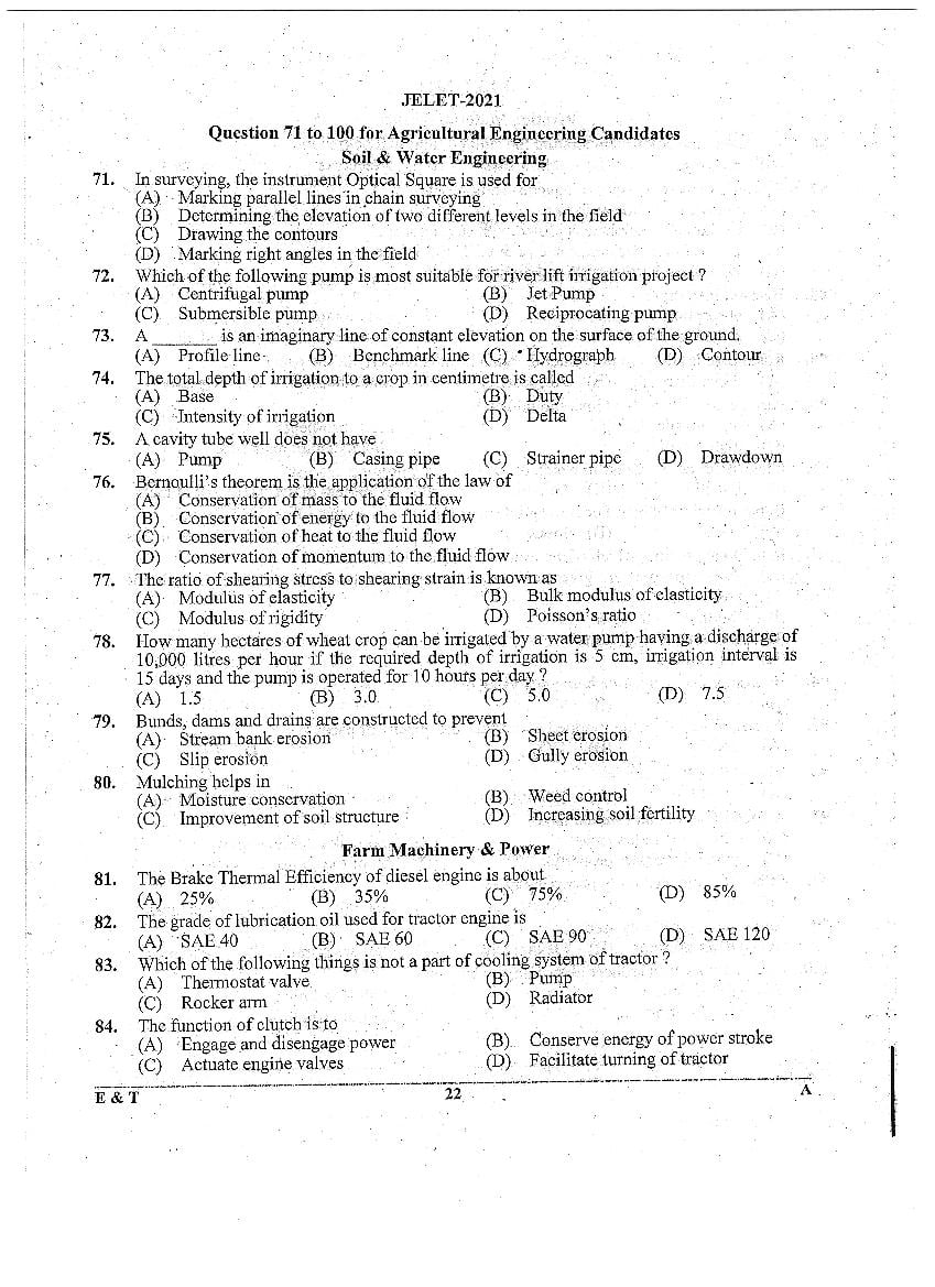WB JELET 2021 Question Paper PDF: Engineering, B.Sc., Pharmacy