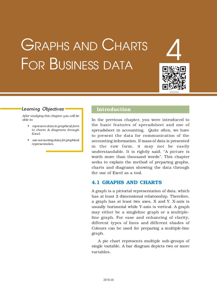 NCERT Book Class 12 Accountancy (Computerised Accounting System) Chapter 4 Graphs and Charts for Business data - Page 1