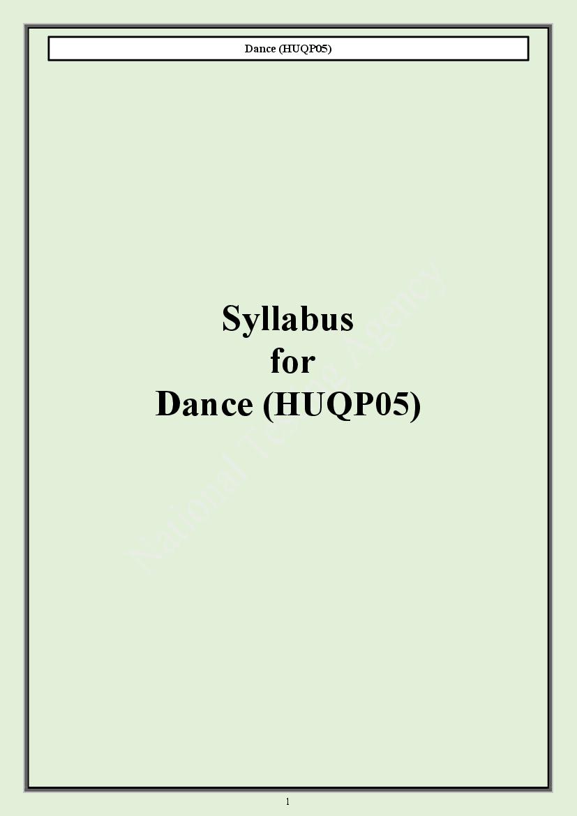CUET PG 2024 Syllabus Dance - Page 1
