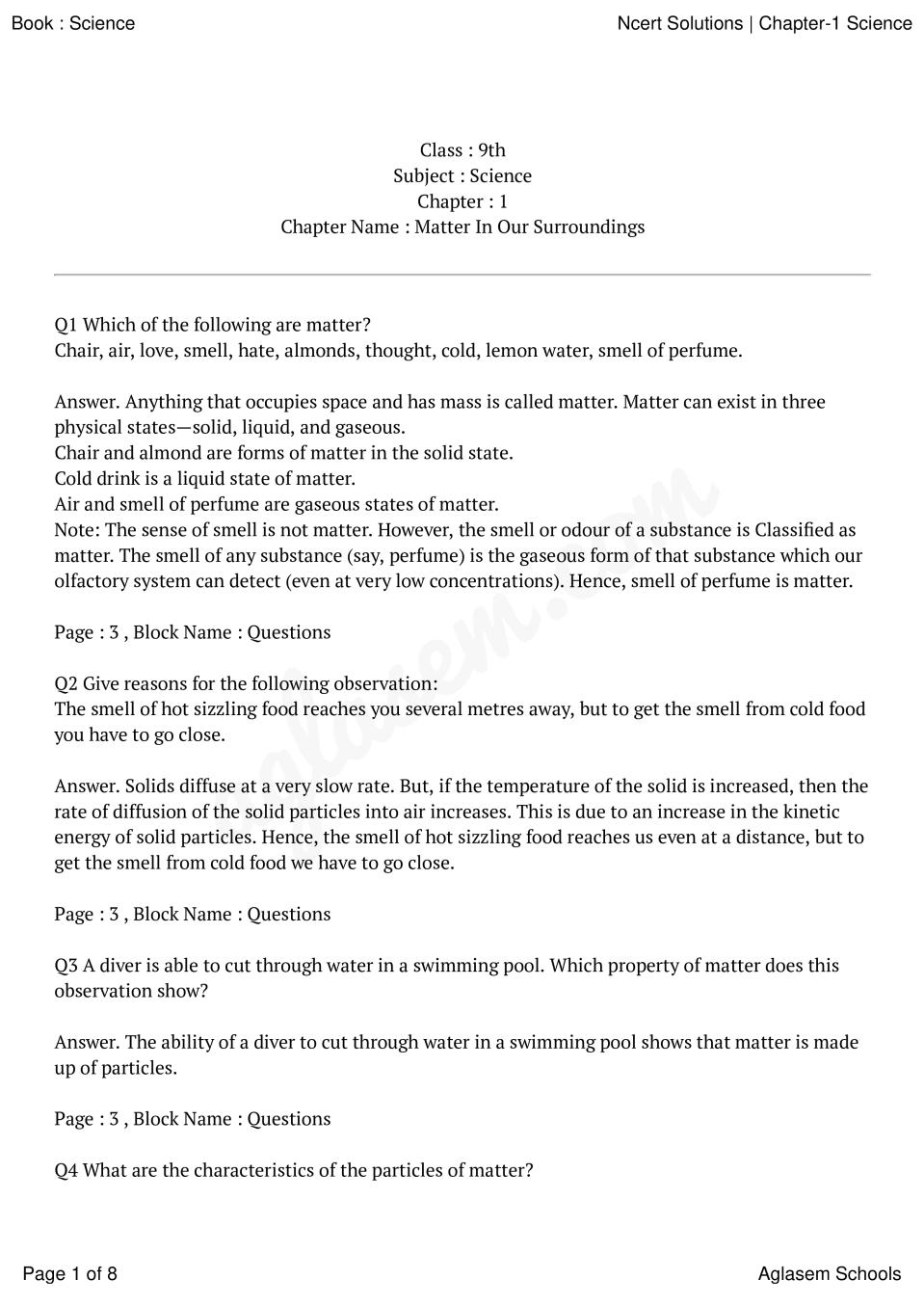 class 9 science chapter 1 case study questions