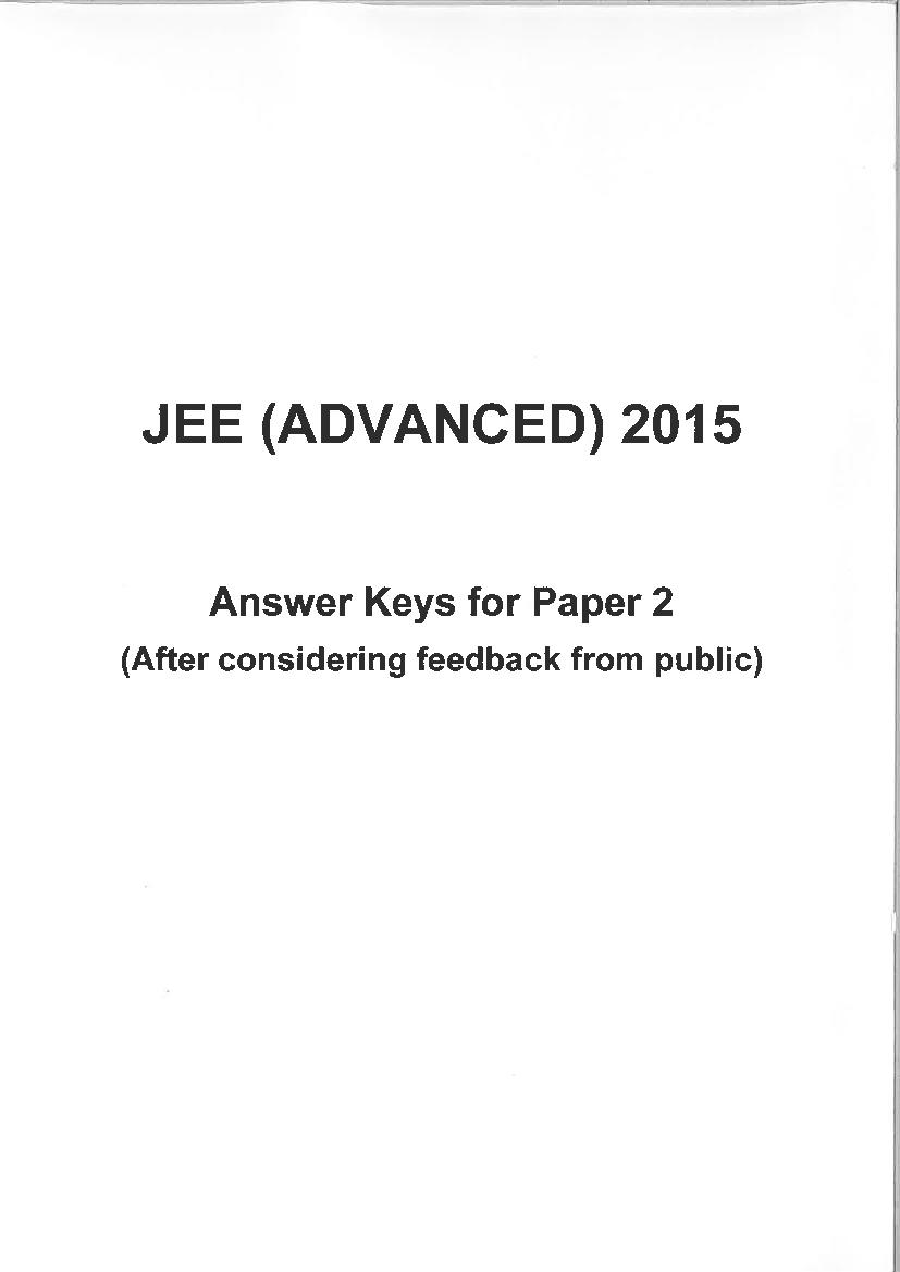 JEE Advanced 2015 Question Paper 2 - Page 1