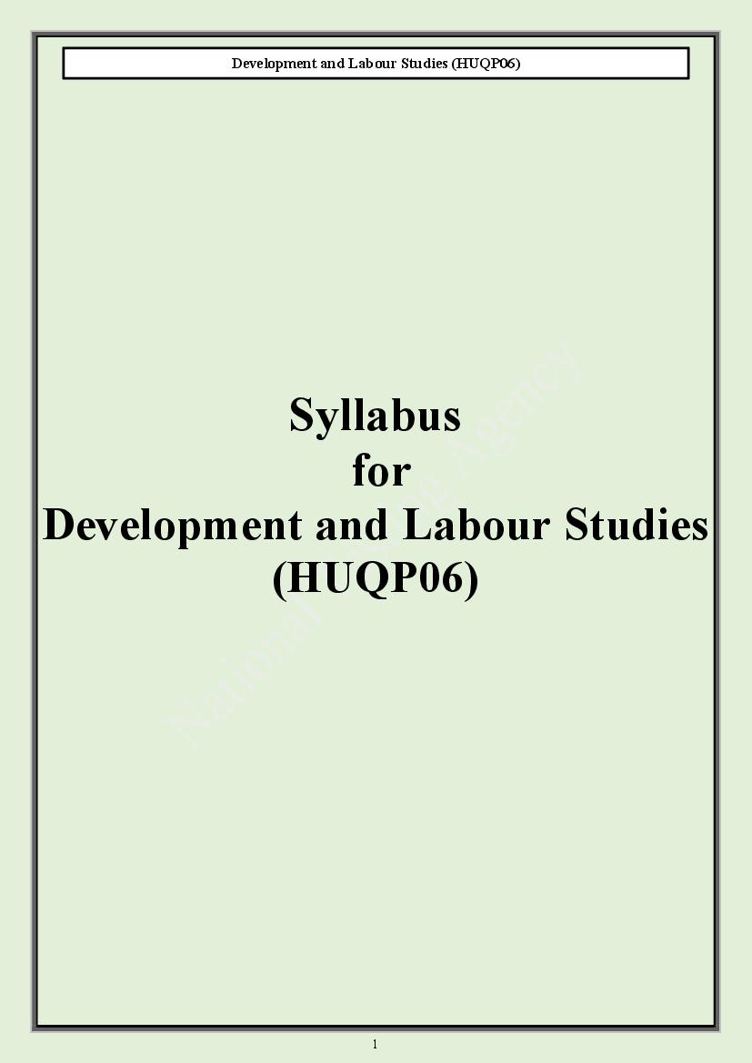 CUET PG 2024 Syllabus Development and Labour Studies - Page 1