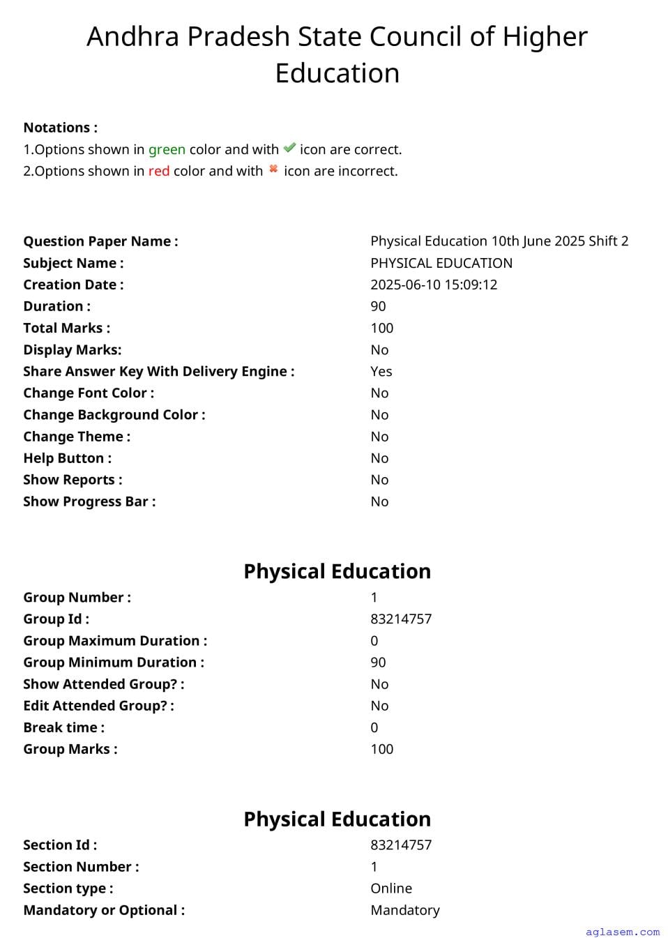 AP PGCET 2025 Question Paper with Answer Key Physical Education - Page 1 of 62