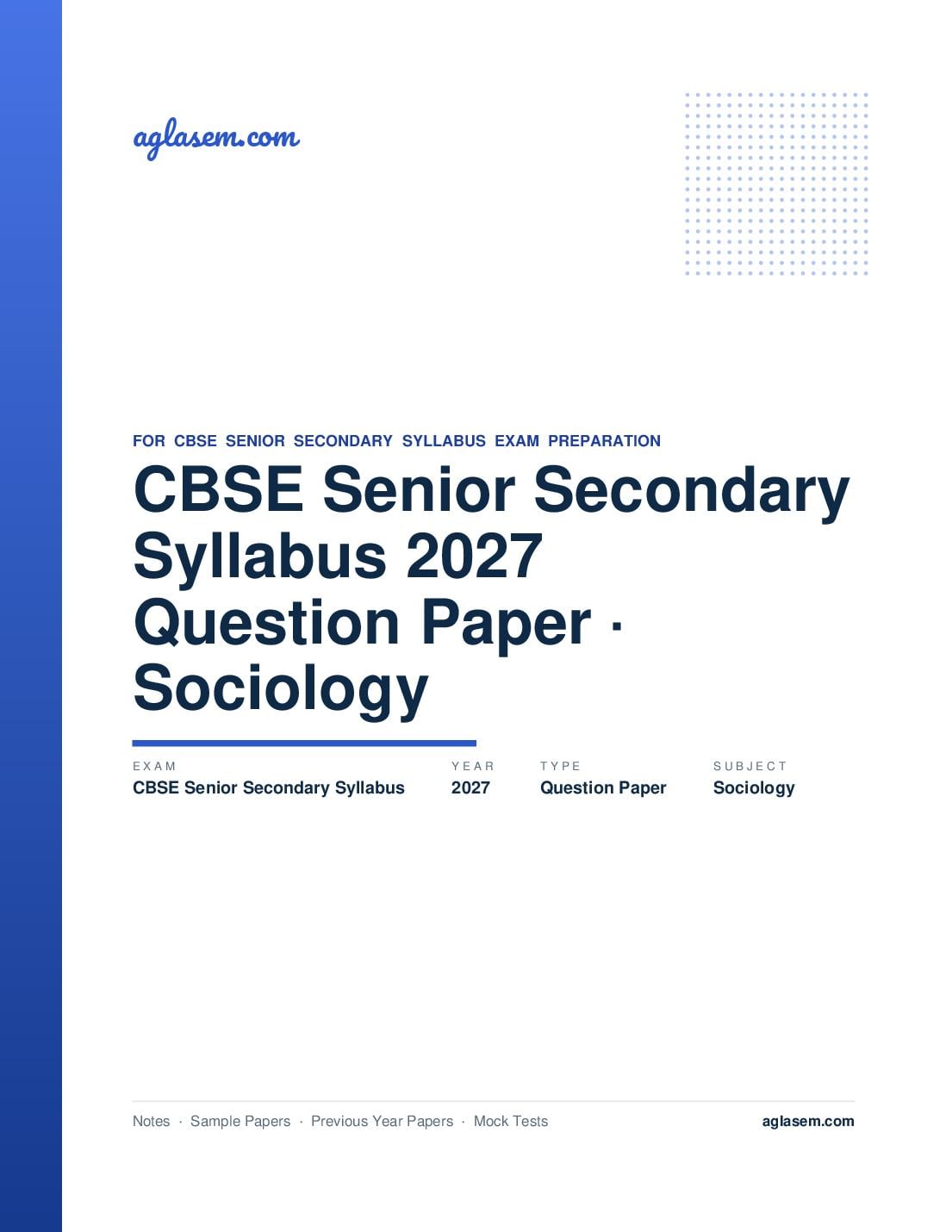 CBSE Senior Secondary Syllabus 2027 Sociology - Page 1 of 13