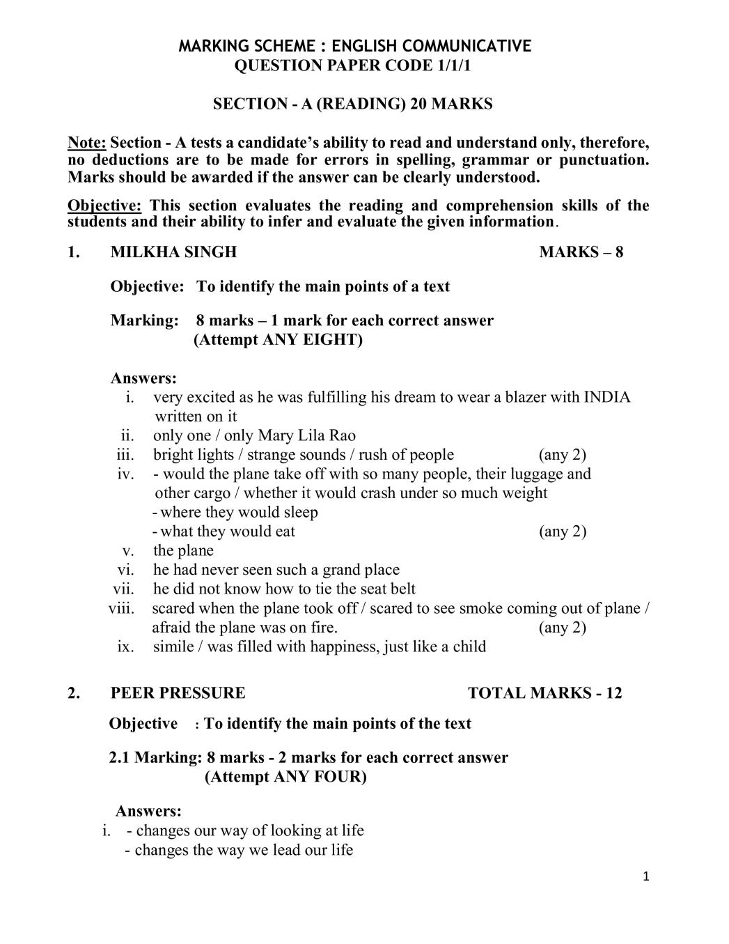 CBSE Class 10 English Communicative Question Paper 2019 Set 1 Solutions - Page 1