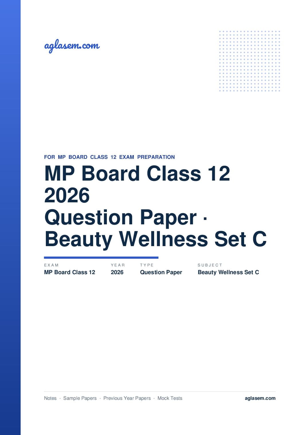 MP Board Class 12 Question Paper 2026 Beauty and Wellness - Page 1 of 7