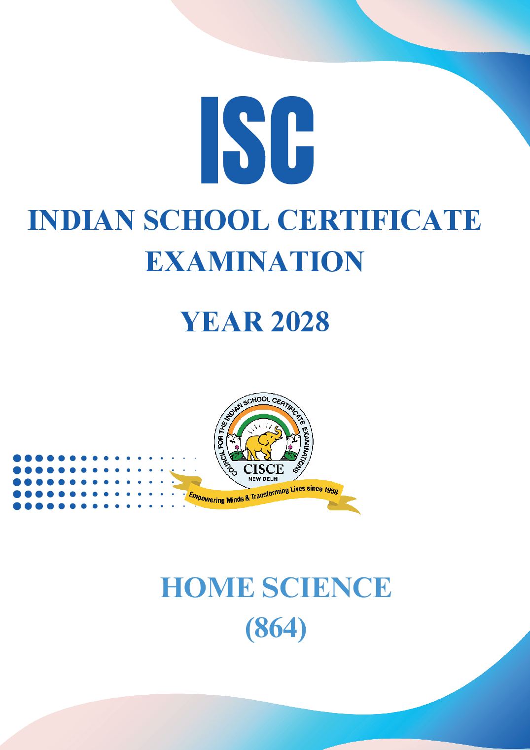 ISC Class 11 Syllabus 2028 Home Science - Page 1 of 7