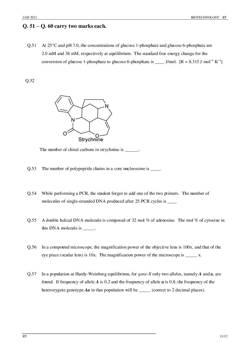 IIT JAM 2021 Question Papers PDF with Answer Keys (7 Papers)