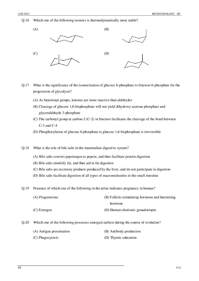 IIT JAM 2021 Question Papers PDF with Answer Keys (7 Papers)