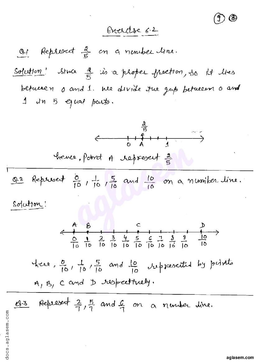 RD Sharma Solutions Class 6 Maths Chapter 6 Fractions Exercise 6.2 - Page 1