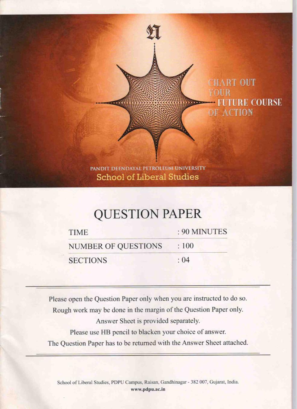 PDPU SLS Question Paper 2012 - Page 1