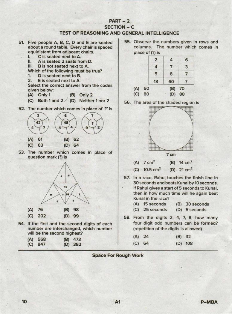 Karnataka PGCET 2020 Question Paper PDF with Answer Key (13 Papers)