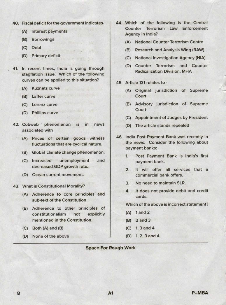 Karnataka PGCET 2020 Question Paper PDF with Answer Key (13 Papers)