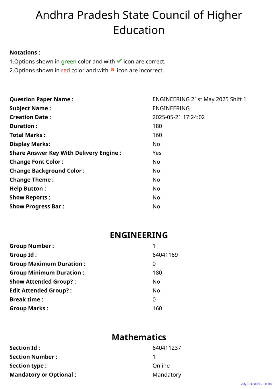 AP EAPCET 2025 Question Paper with Answer Key Engineering 21 May 2025 Shift 1 - Page 1 of 86