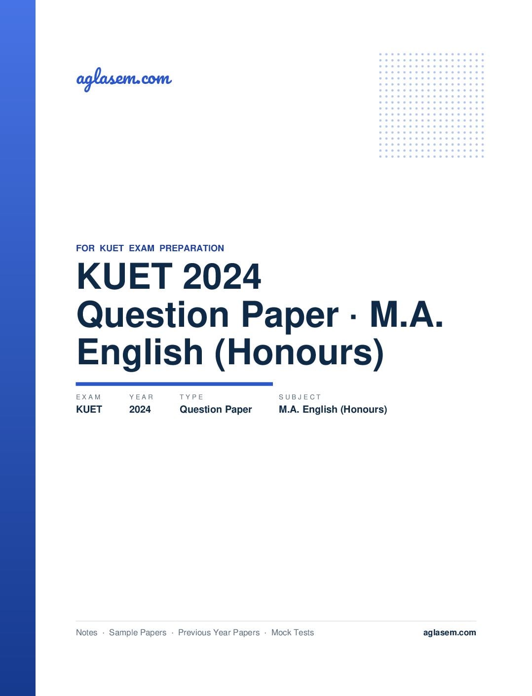 KUET 2024 Question Paper M.A. English (Honours) - Page 1 of 8