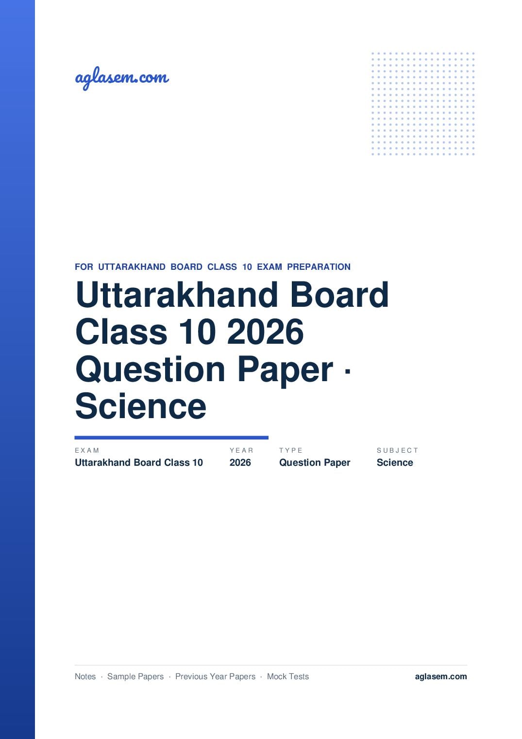 Uttarakhand Board Class 10 Question Paper 2026 For Science - Page 1 of 16