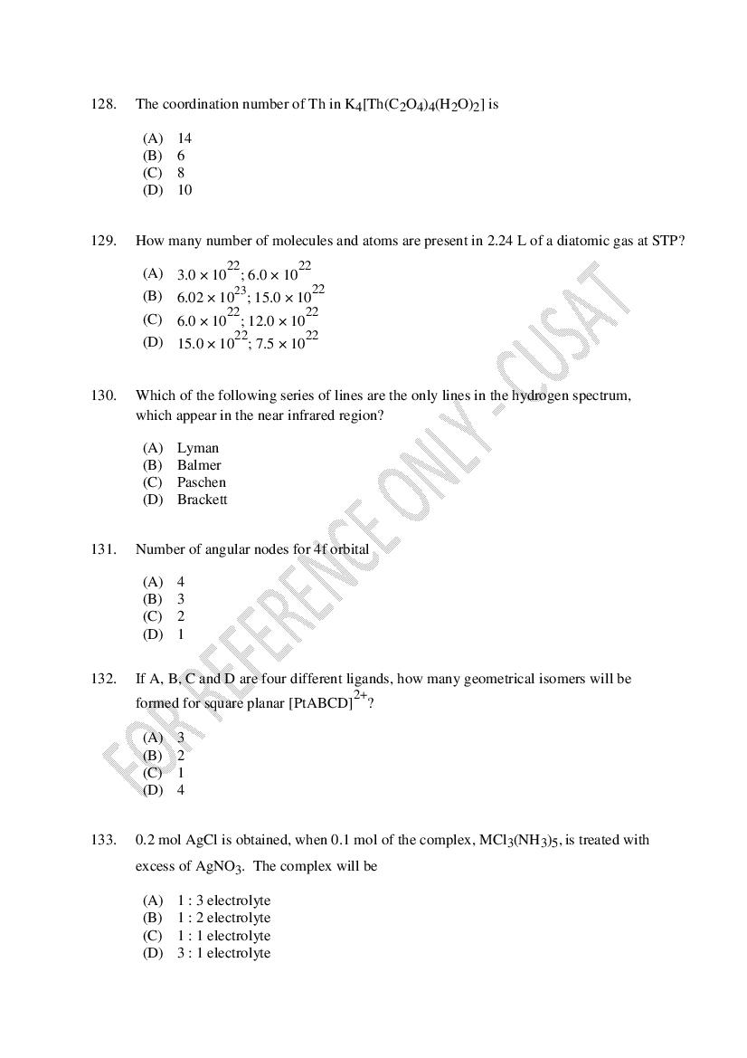 CUSAT CAT 2023 Question Papers PDF (B.Tech Shifts 1 to 5, 35 Papers)
