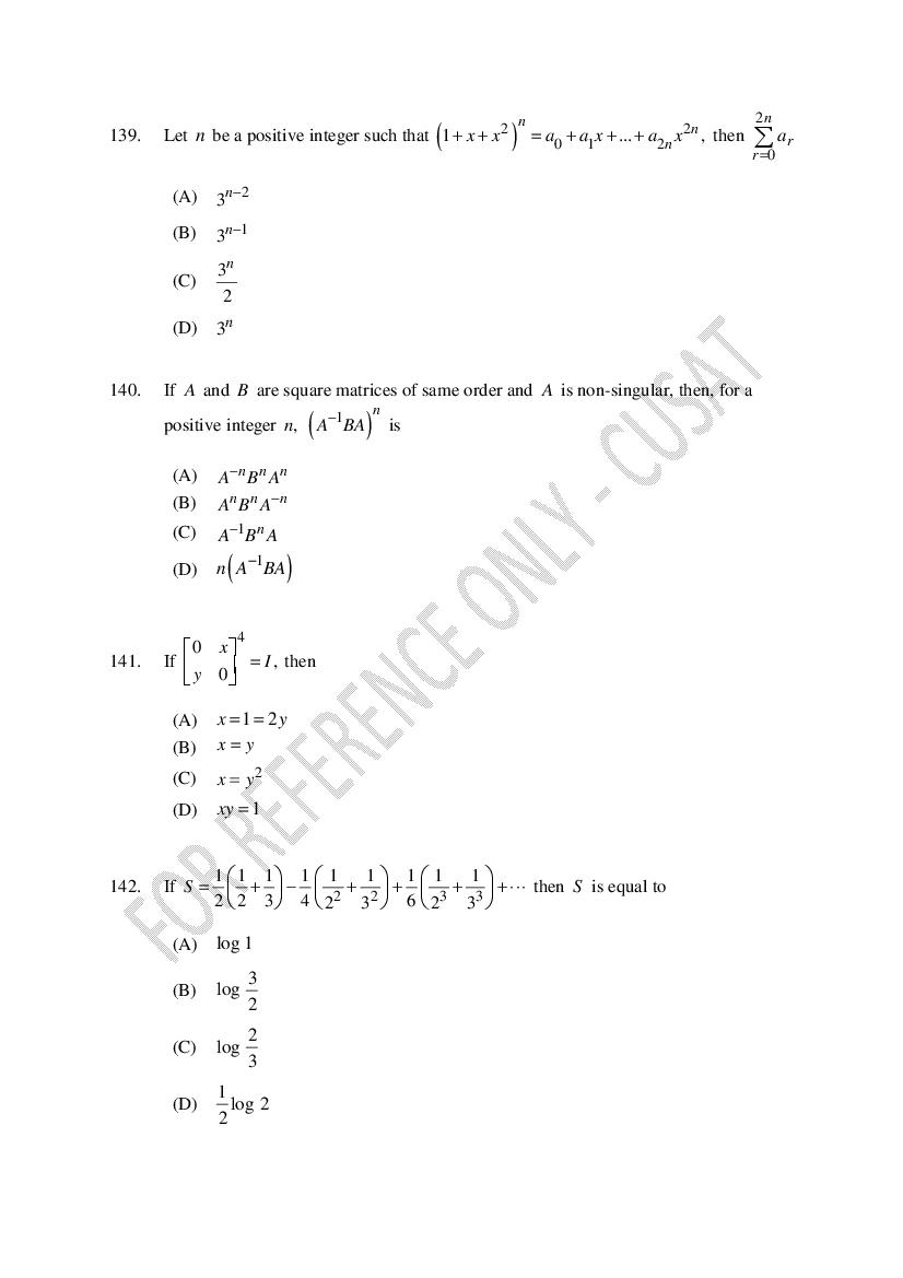 CUSAT CAT 2023 Question Papers PDF (B.Tech Shifts 1 to 5, 35 Papers)