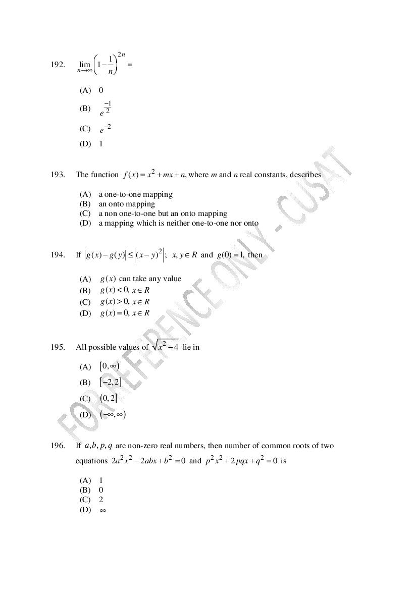 CUSAT CAT 2023 Question Papers PDF (B.Tech Shifts 1 to 5, 35 Papers)