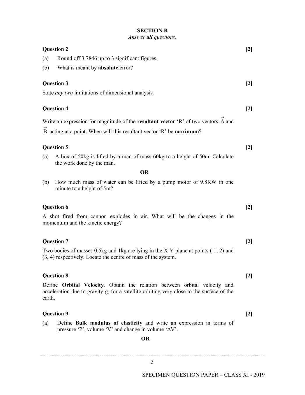 ISC Class 11 Physics Specimen Paper 2024 (PDF) OneEdu24
