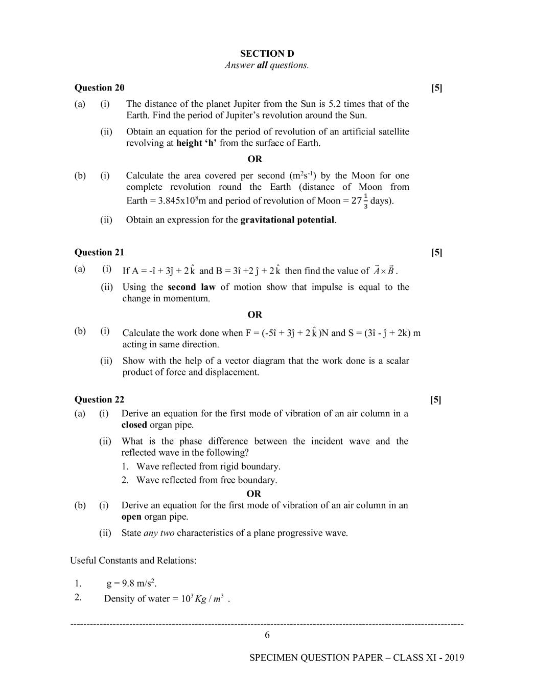 ISC Class 11 Physics Specimen Paper 2024 (PDF) OneEdu24