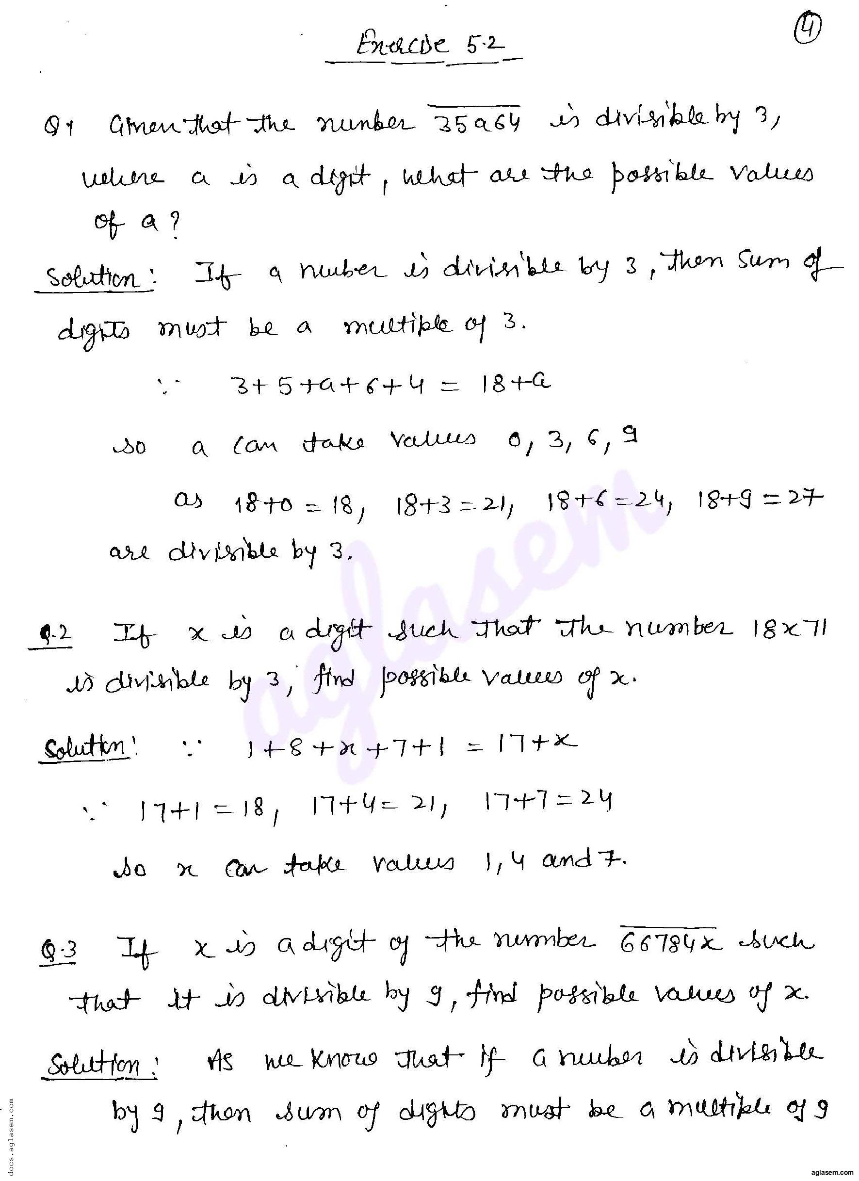 RD Sharma Solutions Class 8 Chapter 5 Playing with Numbers Exercise 5.2 - Page 1