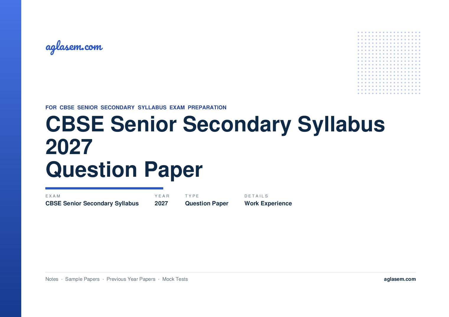 CBSE Senior Secondary Syllabus 2027 Work Experience - Page 1 of 27