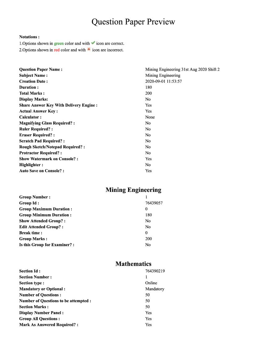 TS ECET 2020 Question Paper Mining Engineering  with Answer Key - Page 1