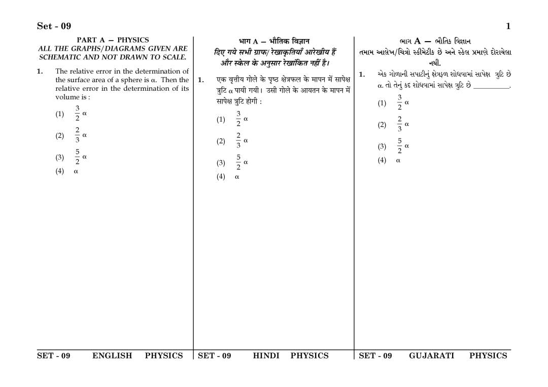 JEE Main 2018 Question Paper with Answers (15 Apr Morning Shift) - Page 1