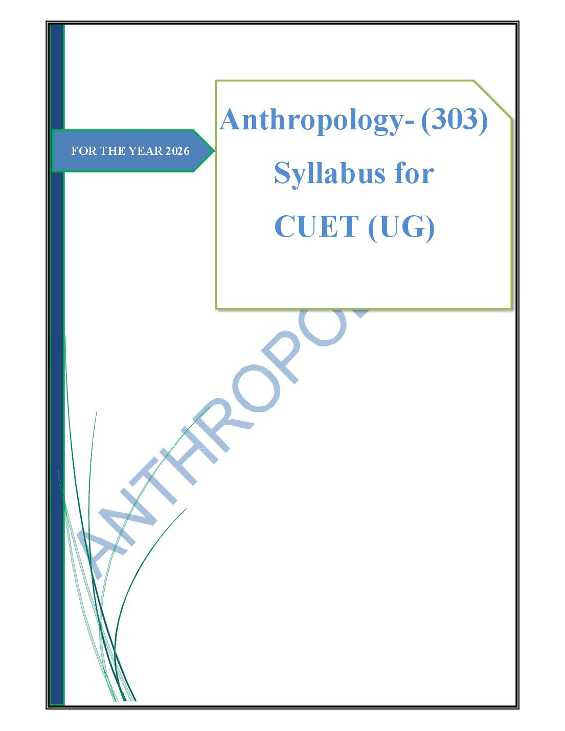 CUET 2026 Syllabus Anthropology (Code 303) - Page 1 of 2