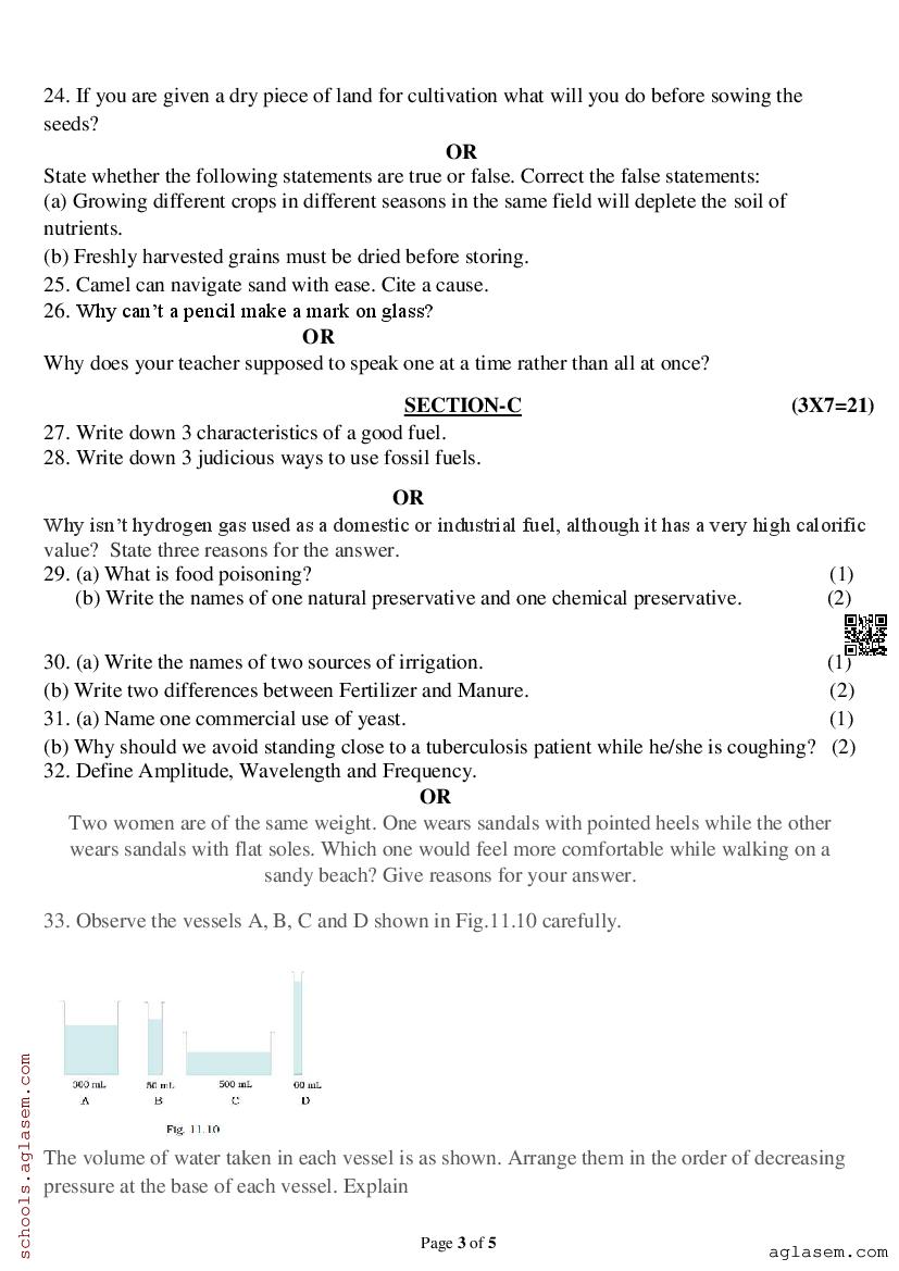 Class 8 Science Mid Term Question Paper 2025 | Download 8th Term 1 Exam ...