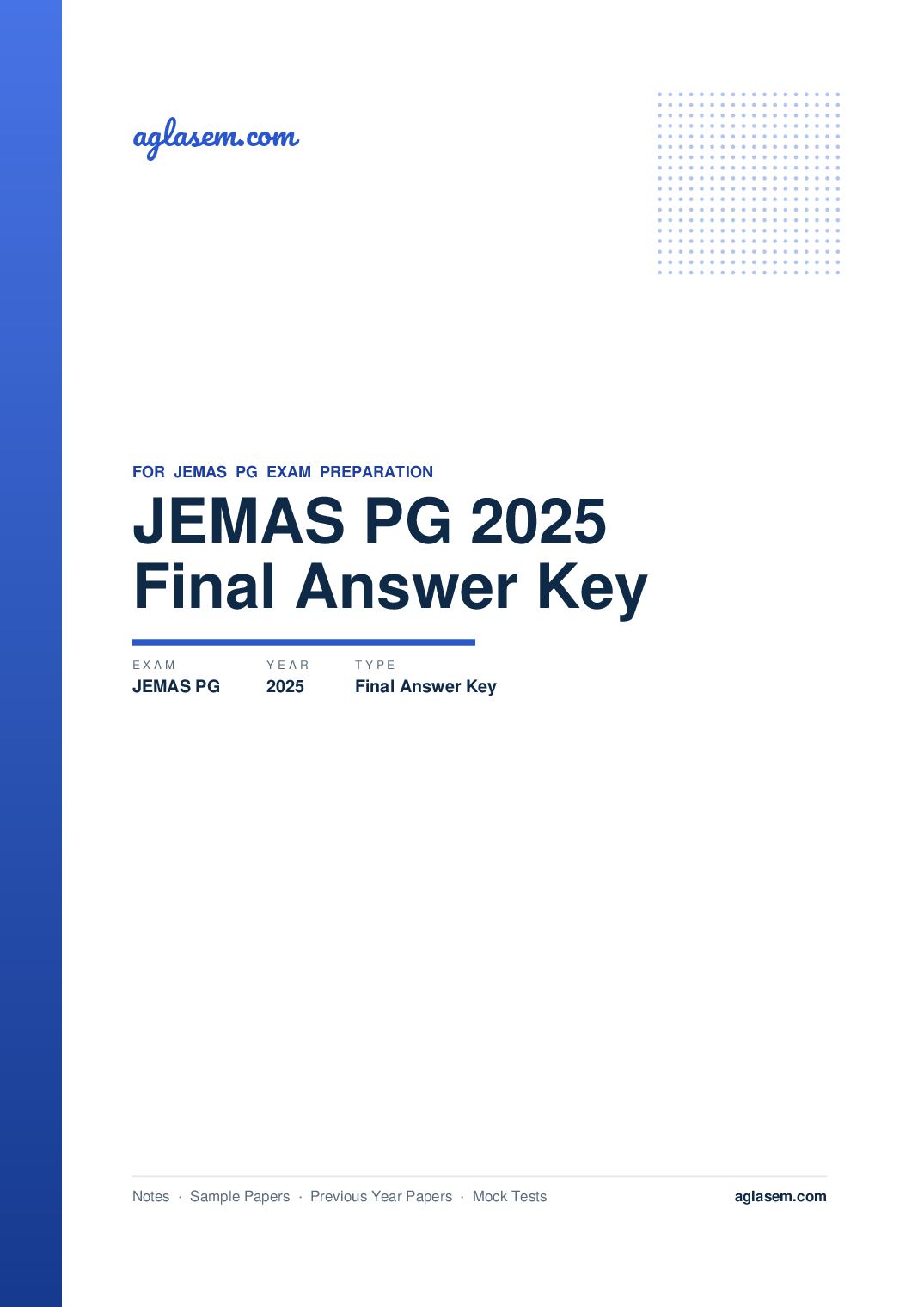 JEMAS PG 2025 Answer Key (Final) - Page 1 of 9